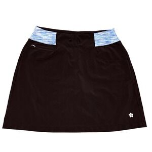 Tuff Athletics Black Active Skort with Blue Space Dye Waistband Small